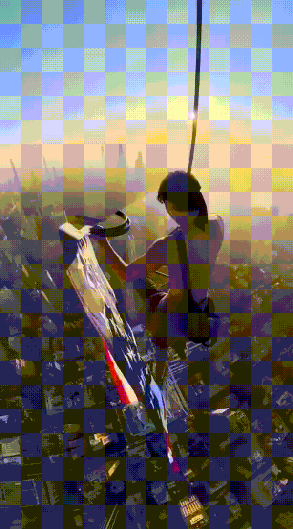 American Flag waving in the wind